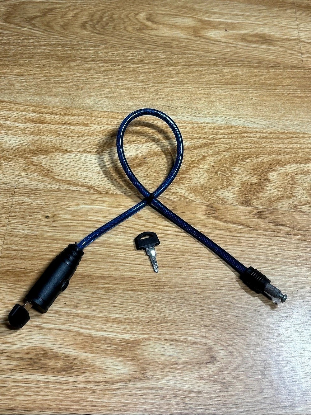 Blue Vinyl Coated Steel Cable Lock with 2 Keys